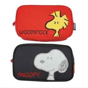1PCS Peanuts Snoopy Woodstock Squared Pencil Case Pen Stationery Bag Organizer - Picture 1 of 14