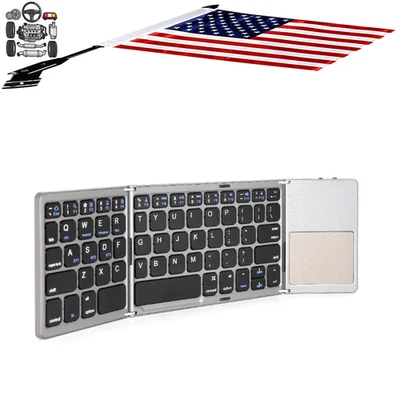 Folding Mini  Wireless Bluetooth Keyboard w/Touchpad For Laptop Tablet Phone New - Image 1 of 4