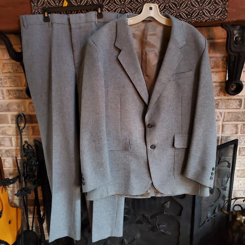 Винтажный Levis 2 изделия действие костюм Sta-Prest Tweed спортивная куртка и брюки 44L - Изображение 1 из 4