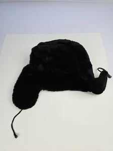 Vintage russischer schwarzer Trapperhut Herren Größe 09 Ohrenklappen - Bild 1 von 5