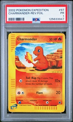 PSA 1 PR 2002 Expedition Charmander Reverse Holo Foil 97/165 WOTC Pokemon - Image 1 of 2