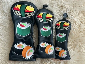 ¡Nuevo! **Juego de 3** Cubierta de cabeza de golf SUSHI (conductor, madera de calle, híbrido) - Imagen 1 de 8