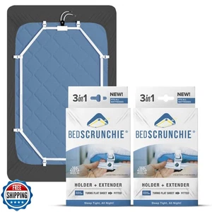 BED SCRUNCHIE Sheet Holder Straps - Heavy Duty Gripper Clips - Strengthened P - Picture 1 of 5