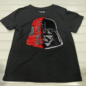 Star Wars Sequin Changing Darth Vader The Dark Side Black Red Shirt Size XS - Picture 1 of 5