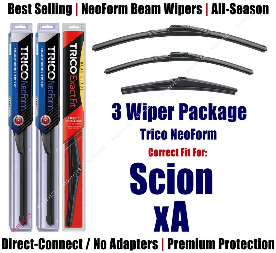 3pk Wipers Front & Rear - NeoForm - fit 2004-2006 Scion xA - 16240/160/12A - Image 1 of 1