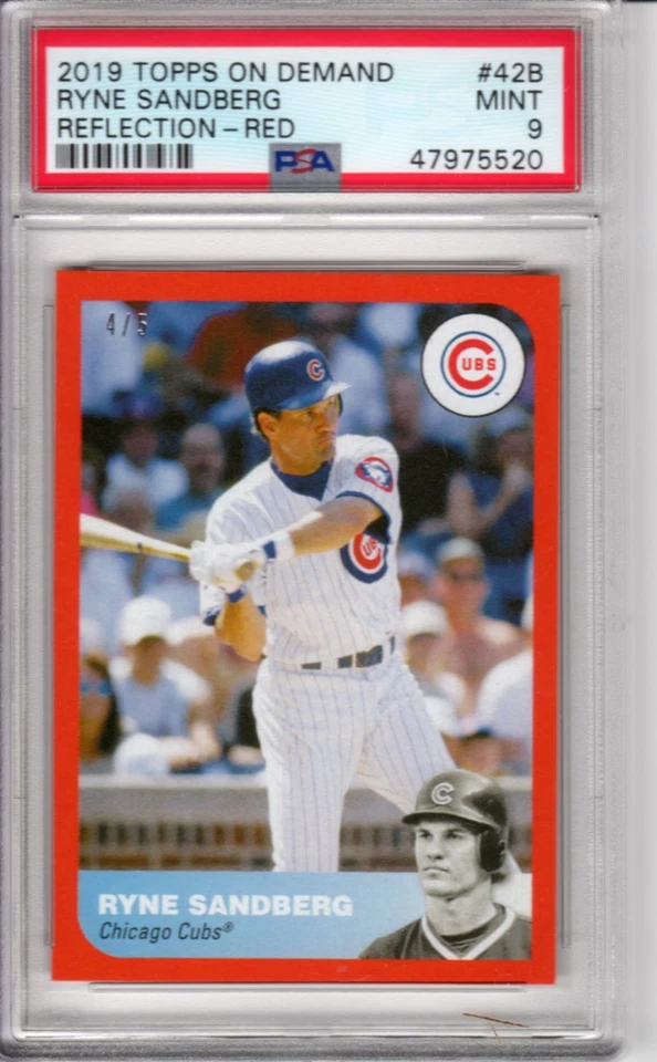 2019 Topps On Demand Reflection Red /5 Ryne Sandberg #42B PSA 9 Mint Pop 2 - Image 1 of 1