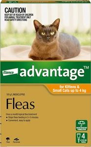 Advantage Flea Treatment for Kittens and Small Cats, Orange, 4 Pack - Picture 1 of 1