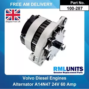 Lichtmaschine für Volvo Penta A14N47 A14N141M A14N200M A14N206M 24V 60 AMP - Bild 1 von 5