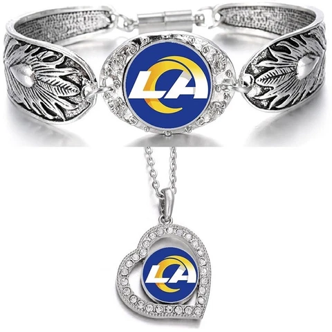 New Los Angeles Rams Gift Womens 925 Sterling Silver Necklace Bracelet Set D3D19 Cover