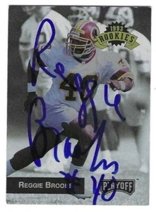 Autographed REGGIE BROOKS Washington Redskins 1993 Playoff Card #300 w/COA - Picture 1 of 1