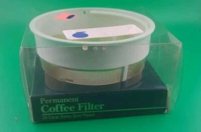 Filtro de fondo plano permanente de café Salton de oro suizo de 23 quilates Foto 1 de 4