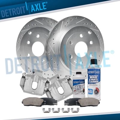 Rotores traseros perforados pinzas pastillas de freno para Chevy Traverse Buick Enclave 2007-16 Foto 1 de 4