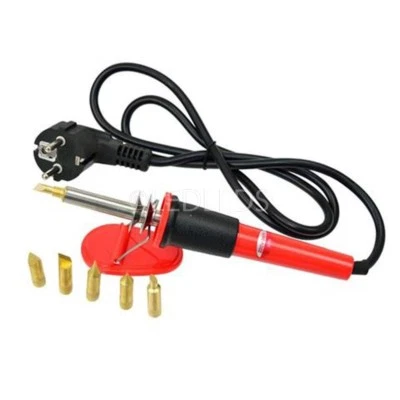 Kit Saldatore pirografo decorazione legno cuoio a caldo punte 6 accessori  30W - Immagine 1 di 4