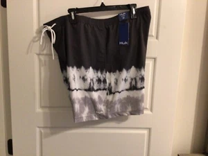 HUK Pursuit Volley Badehose Shorts Herren Größe XXL Salt Dye Grey 5,5" gefüttert - Bild 1 von 4
