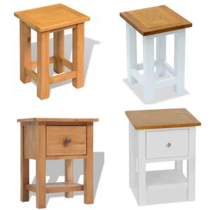 End Table Solid Oak Wood Bedside Cabinet Side Accent Display Plant Stand Small - Picture 1 of 23