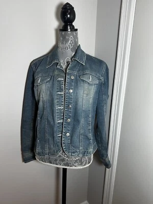 AMI джинсовой ткани Jean водитель грузовика куртка женщин средний длинным рукавом синий хлопок смесь - Изображение 1 из 4