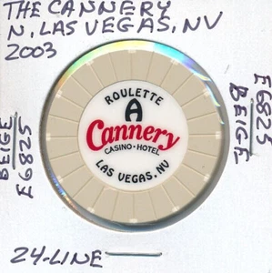 CASINO CHIP CANNERY N. LAS VEGAS NV 2003 24-LINE #E6825 ROULETTE 'A' BEIGE - Picture 1 of 2