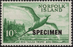 1960-1962 Isla Norfolk 10s espécimen de aves tropicales estampillada sin montar o nunca montada, limpia y fresca - Imagen 1 de 1