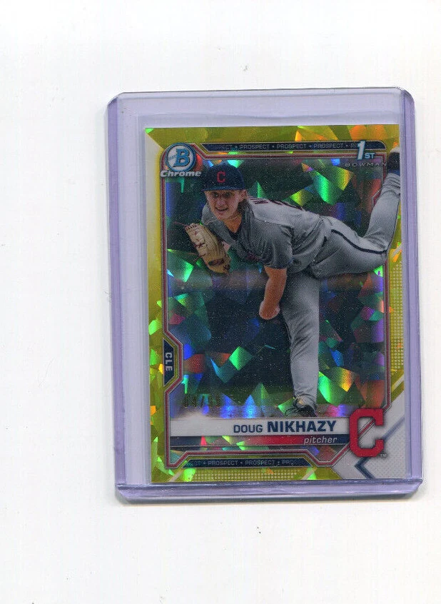 2021 Bowman Chrome Sapphire Yellow Refractor Doug Nikhazy 1st Bowman 4/99 - Image 1 of 1