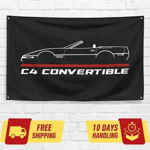 For Chevrolet Corvette C4 Convertible Car Enthusiast 3x5 ft Flag Gift Banner - Picture 1 of 2