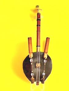 Vintage handwerklich geschaffen westafrikanische Kora Saiteninstrument Dekor - Bild 1 von 9