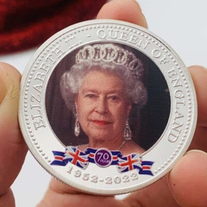 Moneda de Plata Conmemorativa del 70o Jubileo de Platino de la Reina Isabel II 1952-2022 del Reino Unido - Imagen 1 de 4