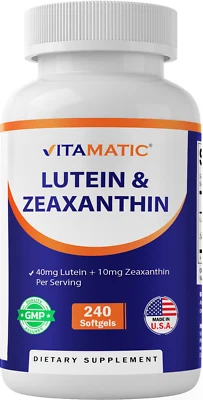 Vitamatic Lutein 40mg with Zeaxanthin 10mg, Eye Health Support Supplement, 240 S - Image 1 of 4
