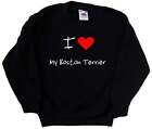 I Love Heart My Boston Terrier Kids Sweatshirt
