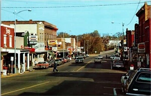 Black River Falls Wisconsin Deer Hunting Wisconsin Postcard Main Street Signs - Picture 1 of 2