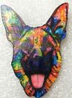 German Shepherd Dog GSD Face Multicolor Flat Acrylic Pin Brooch Jewelry