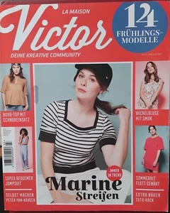 Victor La Maison Navy Stripe Jumpsuit Peter Pan Collar BOHO May-June 2021 - Picture 1 of 1