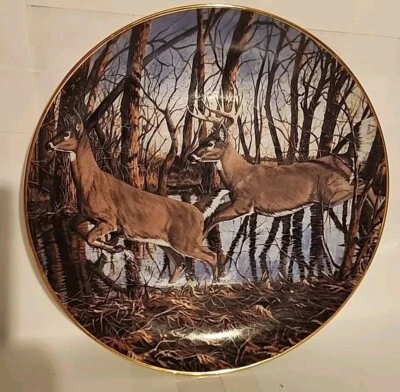 Danbury Mint Cripple Creek Deer Collector Plate Friends Of The Forest 1991  - Image 1 of 4