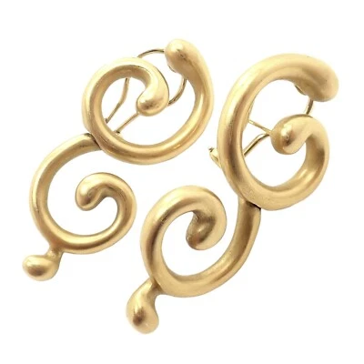 Rare! Authentic Vintage Angela Cummings 18k Yellow Gold Curl Earrings - Image 1 of 4