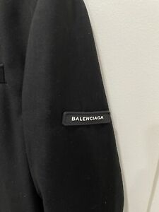 Balenciaga Logo Patch Men’s Cotton Blazer Suit Jacket Size 44 Sports Coat