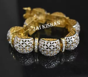 Elegant Natural Pave Diamond 925 Sterling Silver Handmade Bracelet For Women - Picture 1 of 12