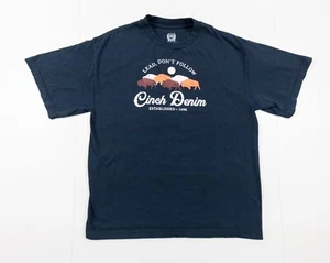 Cinch Shirt Kids XLarge Blue Short Sleeve Cowboy Youth Boys Crewneck Tee Casual - Picture 1 of 7