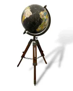 Antiguo globo terráqueo con trípode de madera náutica decoración de mapa del ... - Imagen 1 de 5