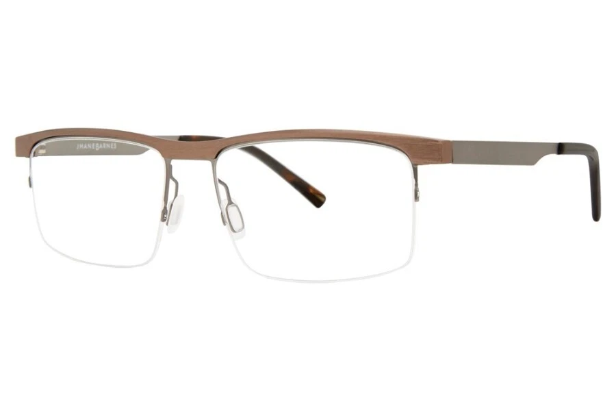 Marco óptico de metal semi borde marrón Jhane Barnes Irregular BZ 55-16-145 Foto 1 de 1