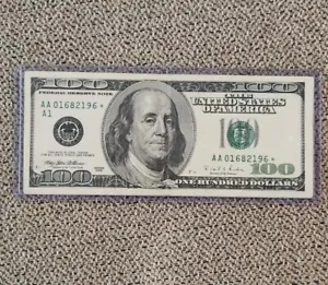 1996 $100 Dollar Star Note Bill AA 01682196☆ - Picture 1 of 4