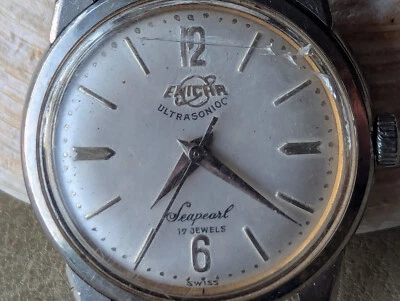 Vintage 1957 Enicar Super Ultrasonic Seapearl w/Divers Case FOR PARTS/REPAIR - Image 1 of 4