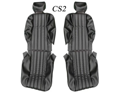 Fits Fiat 124 Spider CS2 Seat Covers Replacement 79-83 Black LEATHER - Image 1 of 4