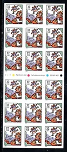 US Scott #3117a "Holiday Greetings" Never Folded Self- Adhesive Booklet Pane - Picture 1 of 2