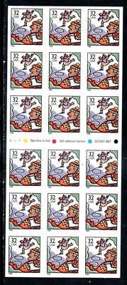 US Scott #3117a "Holiday Greetings" Never Folded Self- Adhesive Booklet Pane - Image 1 of 2