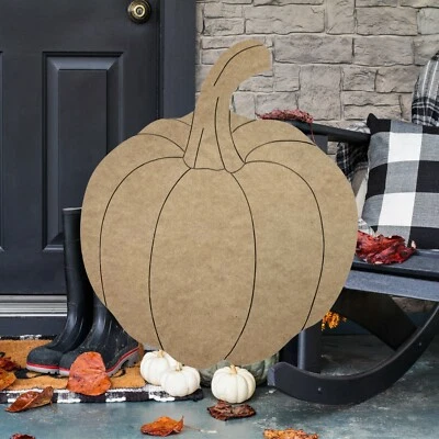 DIY Art Craft, Fall Pumpkin Wooden Shape, Paint By Line - Image 1 of 3