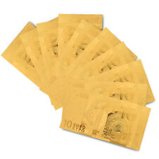 10PCS Gold Plated Banknote Euro 10 Set Gold Currency Bill Note Collectibles
