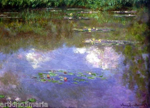 CLAUD MONET WATER WITH THE CLOUDS IMPRESSIONISM GICLEE PRINT FINE CANVAS - Picture 1 of 6