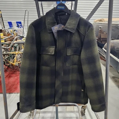 NWT Pendleton Plaid Mount Hood Green Med Lined Insulated Plaid Ombre flannel new - Image 1 of 4