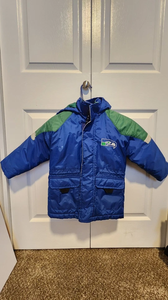 Abrigo infantil vintage NFL Seattle Seahawks puma parka chaqueta años 90 Foto 1 de 4