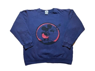 Sudadera De Colección Años 90 Mickey Mouse Hierba Fumar 420 Westwood Sedicionarios Azul L Foto 1 de 4