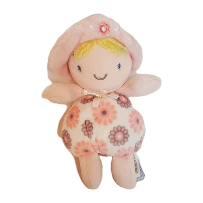 Muñeca Aurora Bebé Rosa Suave Sonajero Lovey Juguete Rubio Ojos Azules Floral Rosa Marrón Foto 1 de 4